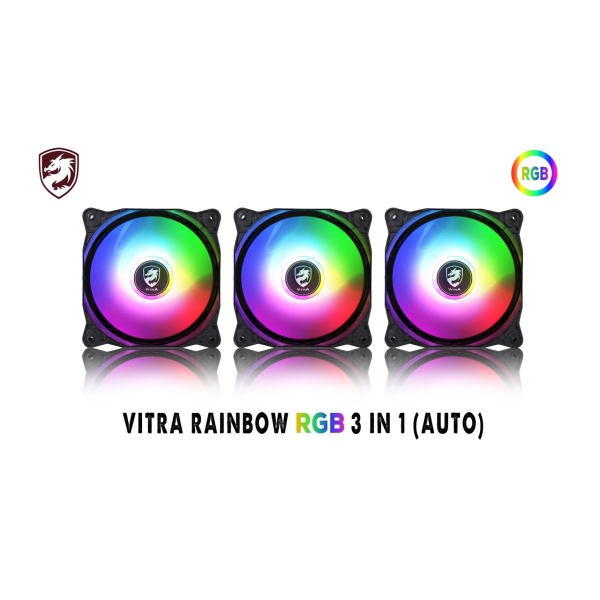 COMBO 3* FAN VITRA RAINBOW RGB  LED 12CM (không điều khiển)