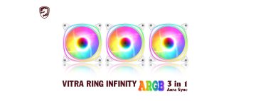 COMBO FAN VITRA RING INFINITY ARGB 3 IN 1 Aura Sync White (3Fan/Sync Mainboard)