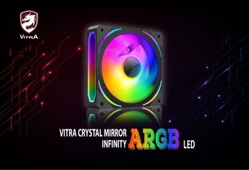 FAN VITRA CRYSTAL MIRROR INFINITY ARGB 12CM BLACK (ARGB 5V/ LED Gương Vô Cực)
