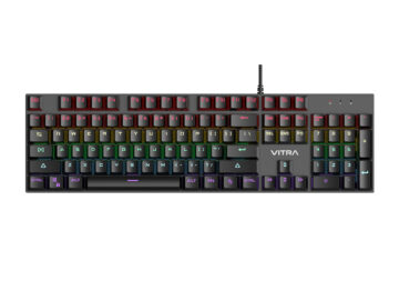 BÀN PHÍM CƠ VITRA AXIS MK104 MULTIMEDIA/RAINBOW LED/MÀU ĐEN